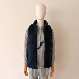 J.Crew Excursion Sherpa Faux Fur Vest in Navy Blue - XXS